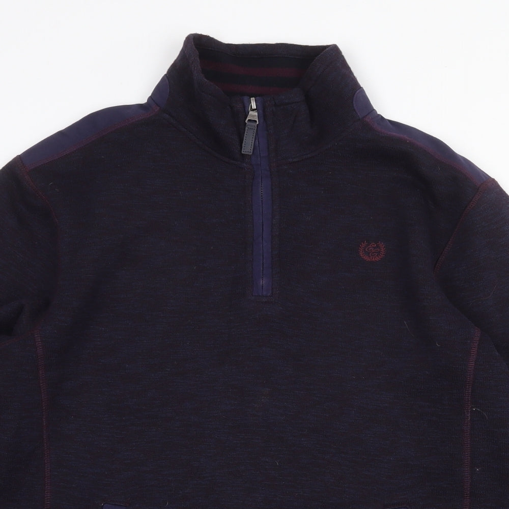 Easy Mens Blue Polyester Pullover Sweatshirt Size S