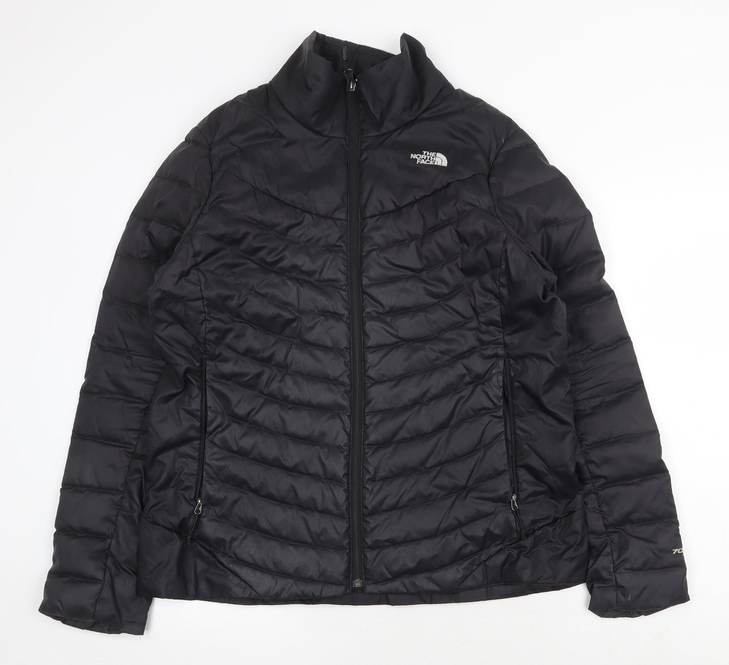 The North Face Womens Black Quilted Jacket Size XL Zip