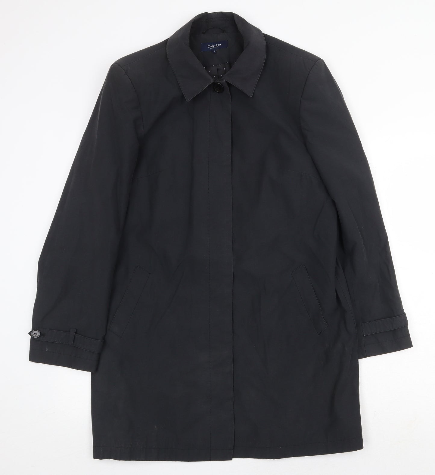 Debenhams Womens Black Pea Coat Coat Size 14 Button