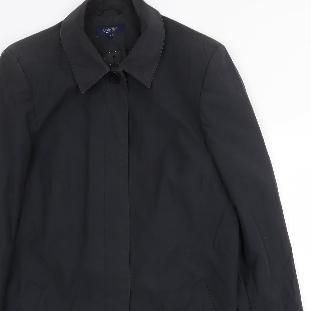 Debenhams Womens Black Pea Coat Coat Size 14 Button