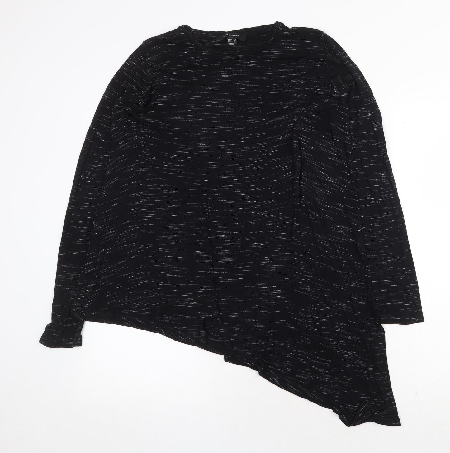 Atmosphere Womens Black Viscose Basic T-Shirt Size 8 Round Neck - Asymmetric