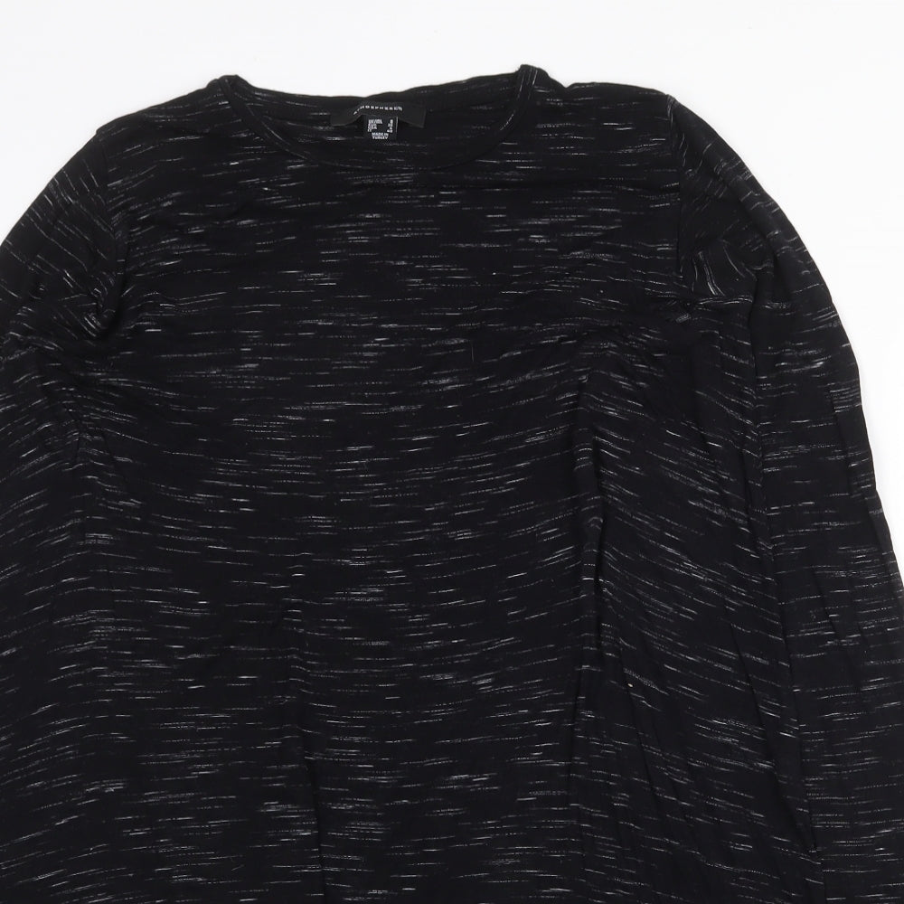 Atmosphere Womens Black Viscose Basic T-Shirt Size 8 Round Neck - Asymmetric