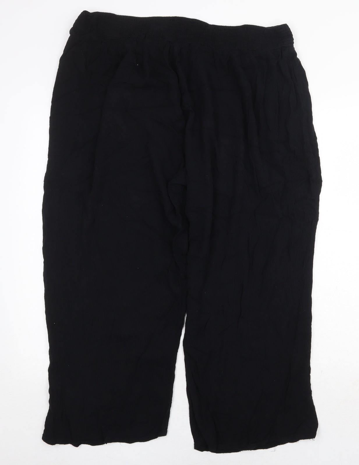 Label Be Womens Black Viscose Cropped Trousers Size 22 Regular