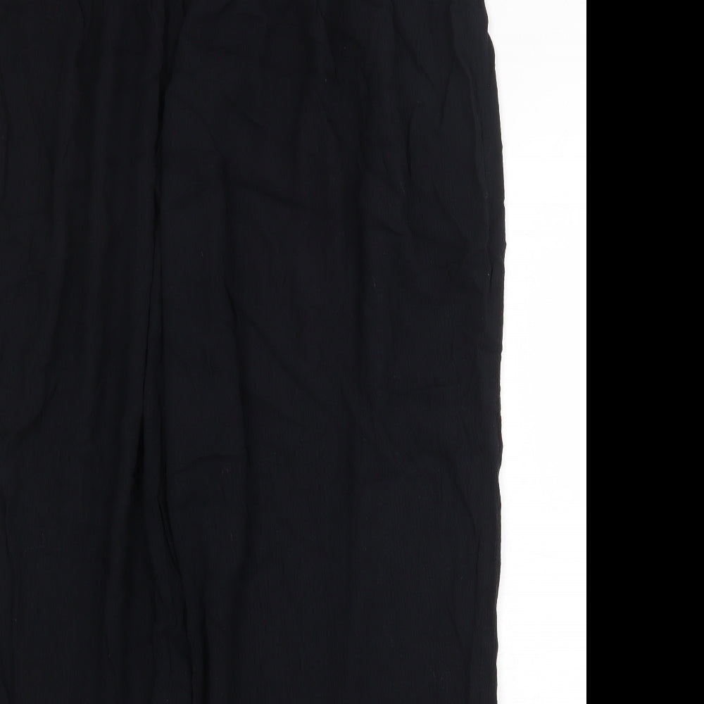 Label Be Womens Black Viscose Cropped Trousers Size 22 Regular