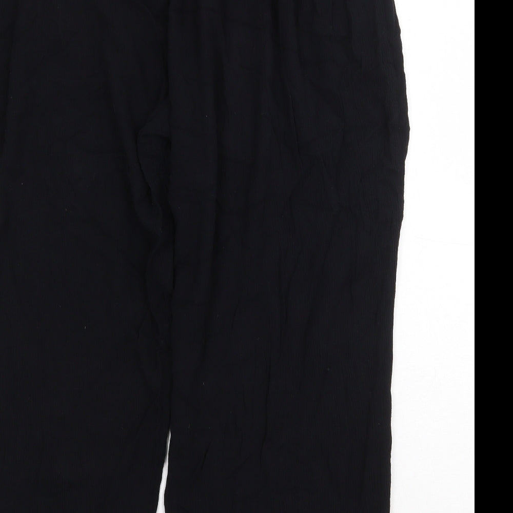 Label Be Womens Black Viscose Cropped Trousers Size 22 Regular