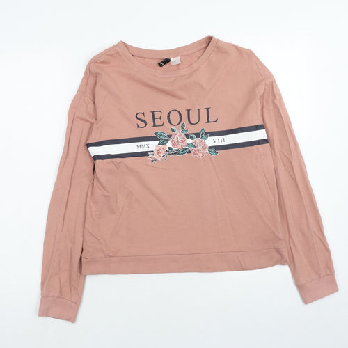 H&M Womens Pink Cotton Pullover Sweatshirt Size XS Pullover - Seoul