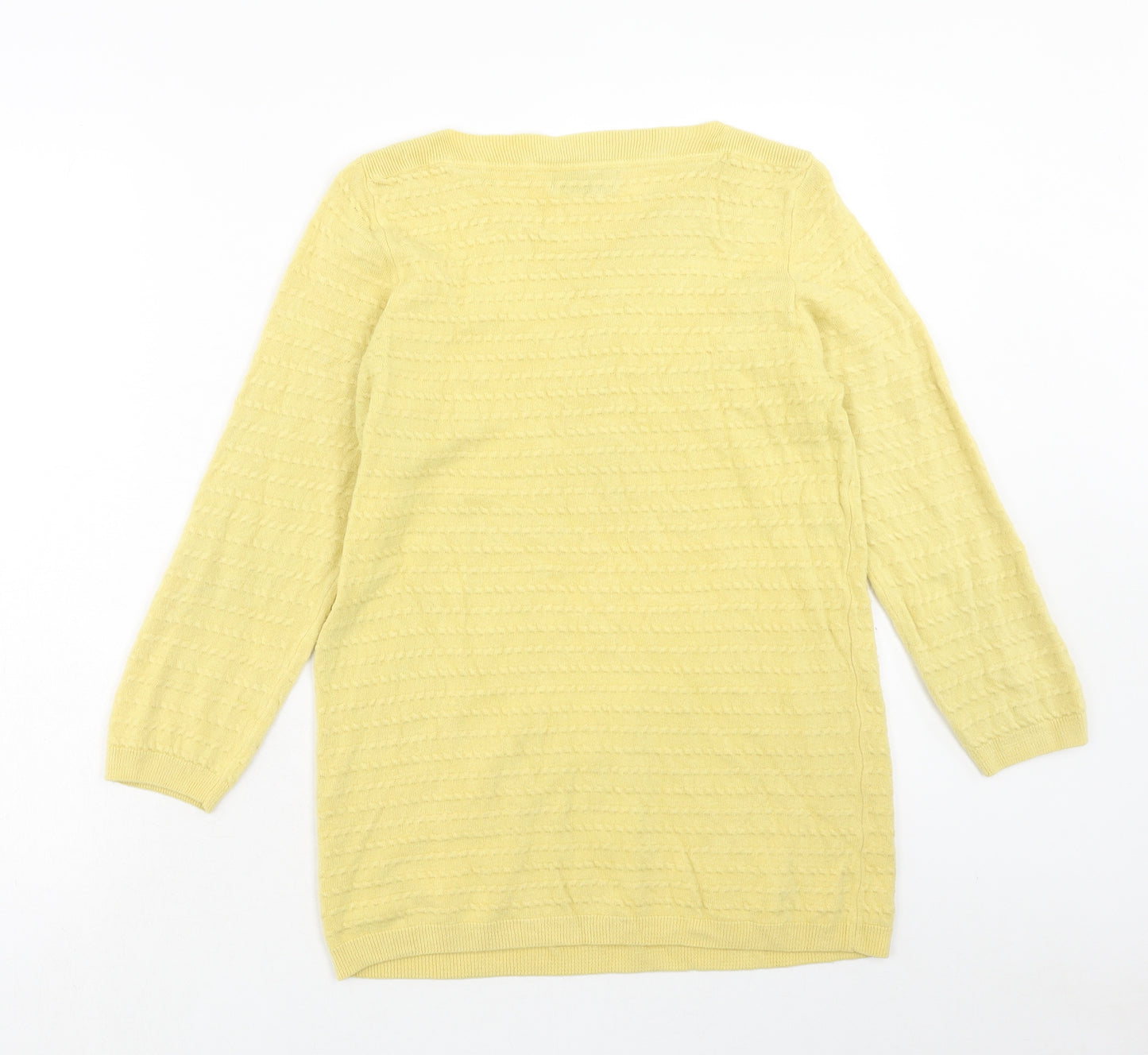 Per Una Womens Yellow V-Neck Acrylic Pullover Jumper Size 14