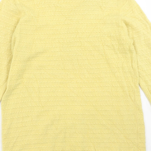 Per Una Womens Yellow V-Neck Acrylic Pullover Jumper Size 14