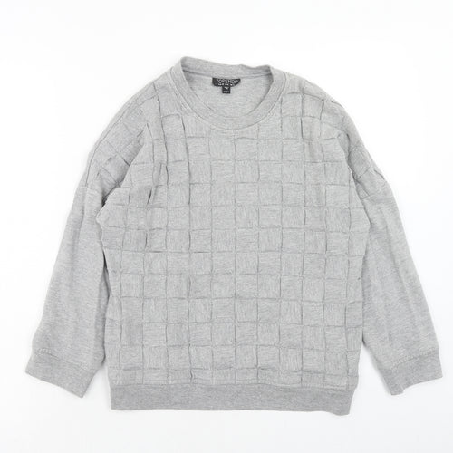 Topshop Womens Grey Cotton Pullover Sweatshirt Size 10 Pullover