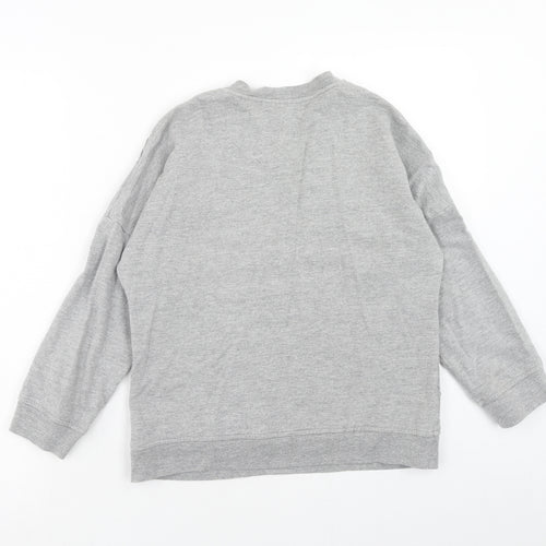 Topshop Womens Grey Cotton Pullover Sweatshirt Size 10 Pullover
