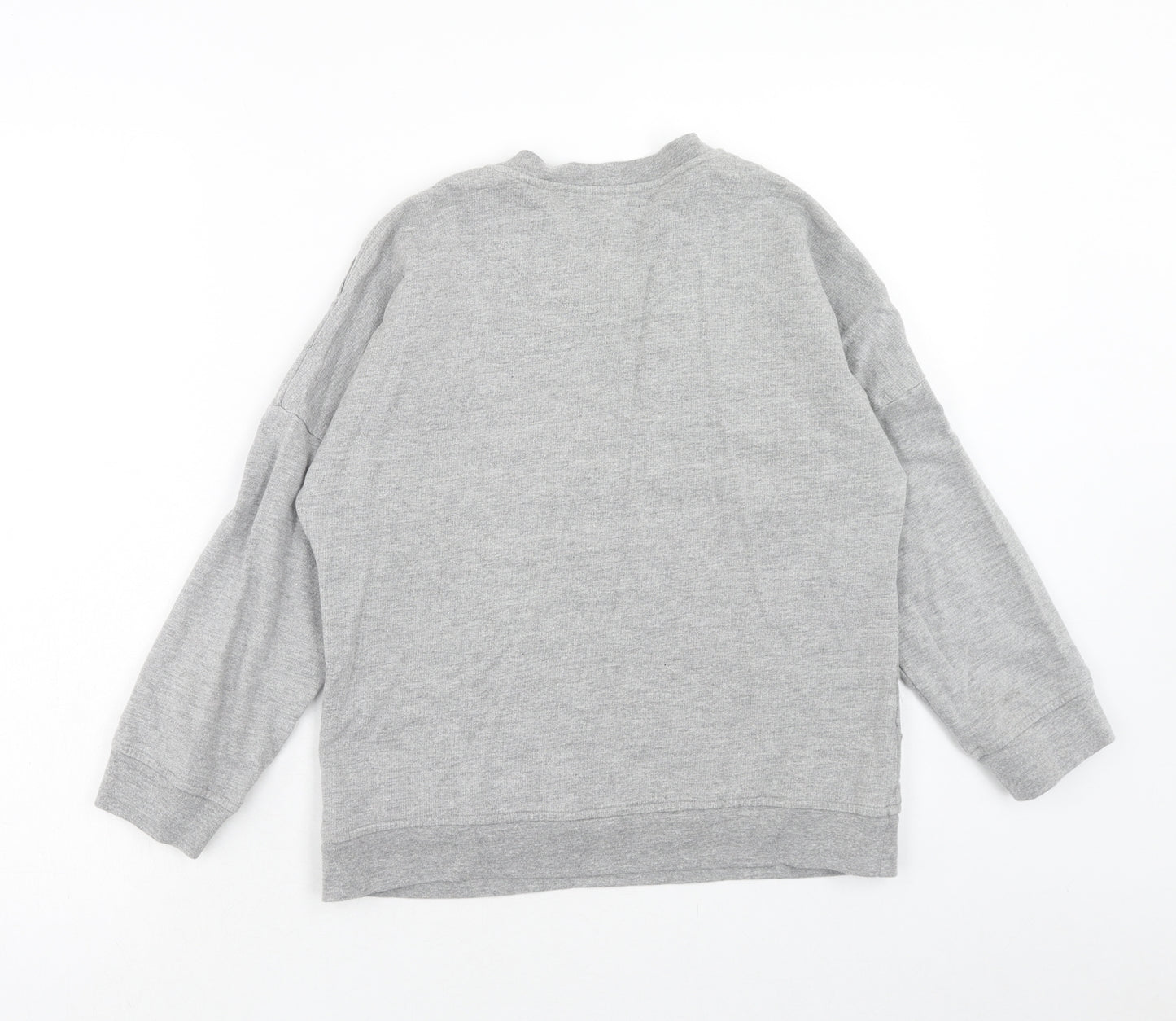 Topshop Womens Grey Cotton Pullover Sweatshirt Size 10 Pullover