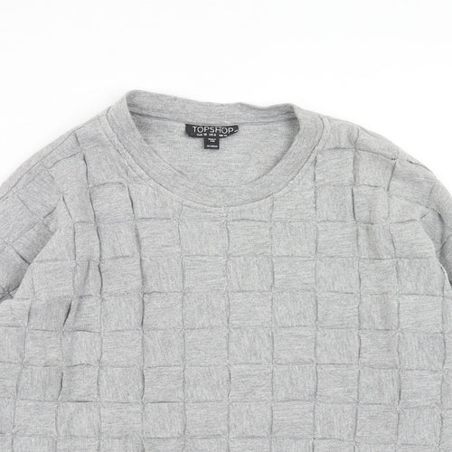 Topshop Womens Grey Cotton Pullover Sweatshirt Size 10 Pullover