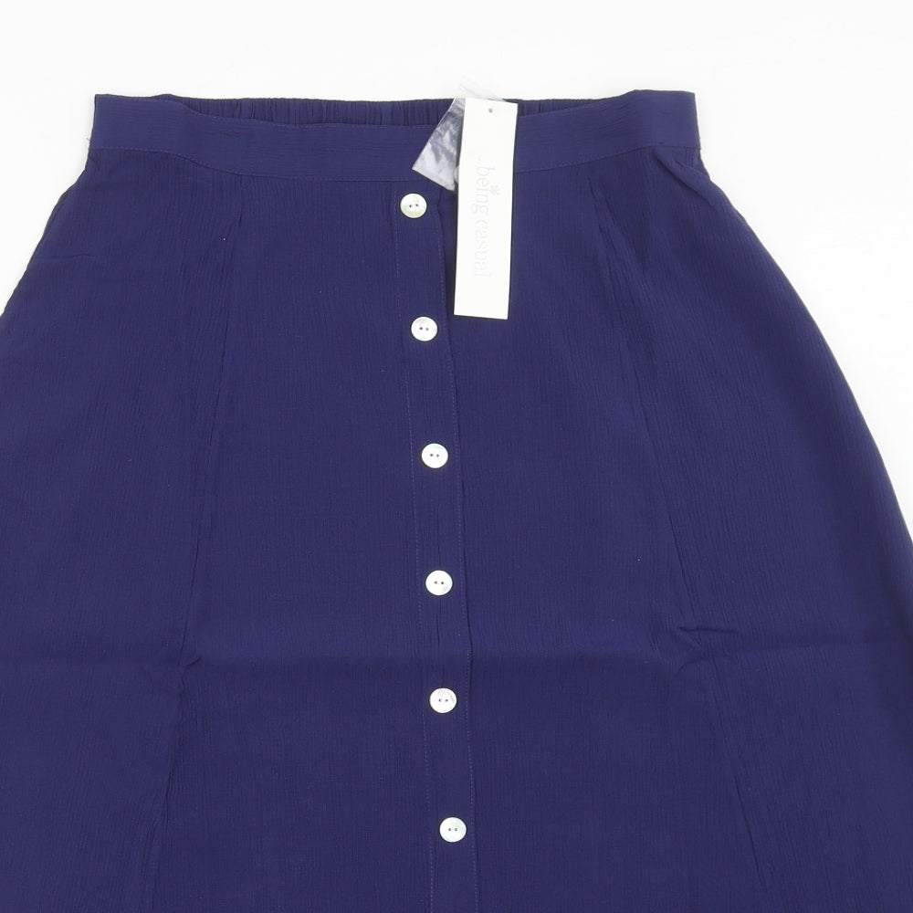 Being Casual Womens Purple Viscose A-Line Skirt Size 12