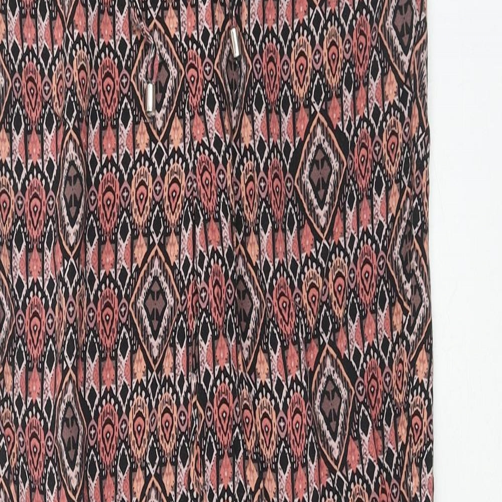 Atmosphere Womens Red Geometric Viscose Harem Trousers Size 8 Regular Drawstring