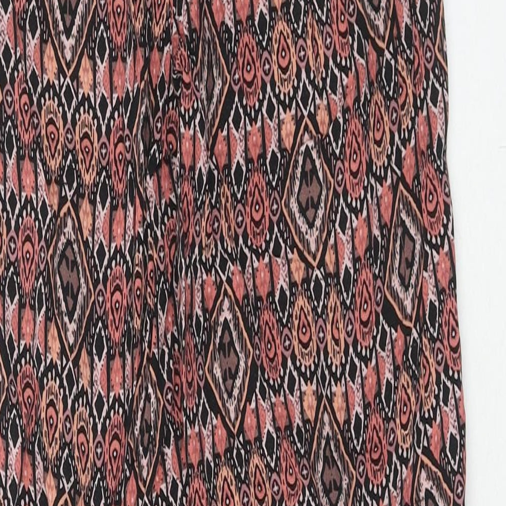 Atmosphere Womens Red Geometric Viscose Harem Trousers Size 8 Regular Drawstring