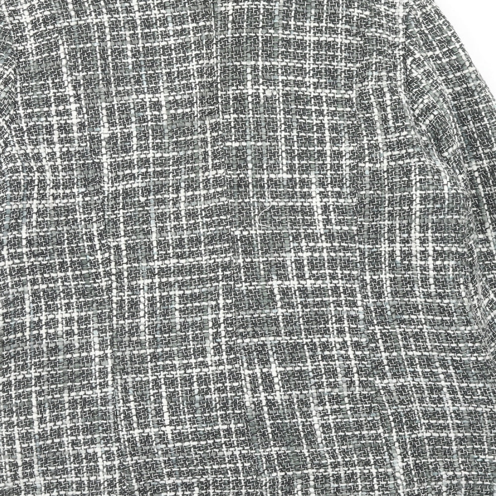 Marks and Spencer Womens Grey Geometric Jacket Blazer Size 16 Button