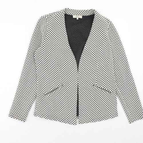 Papaya Womens White Polka Dot Jacket Blazer Size 14