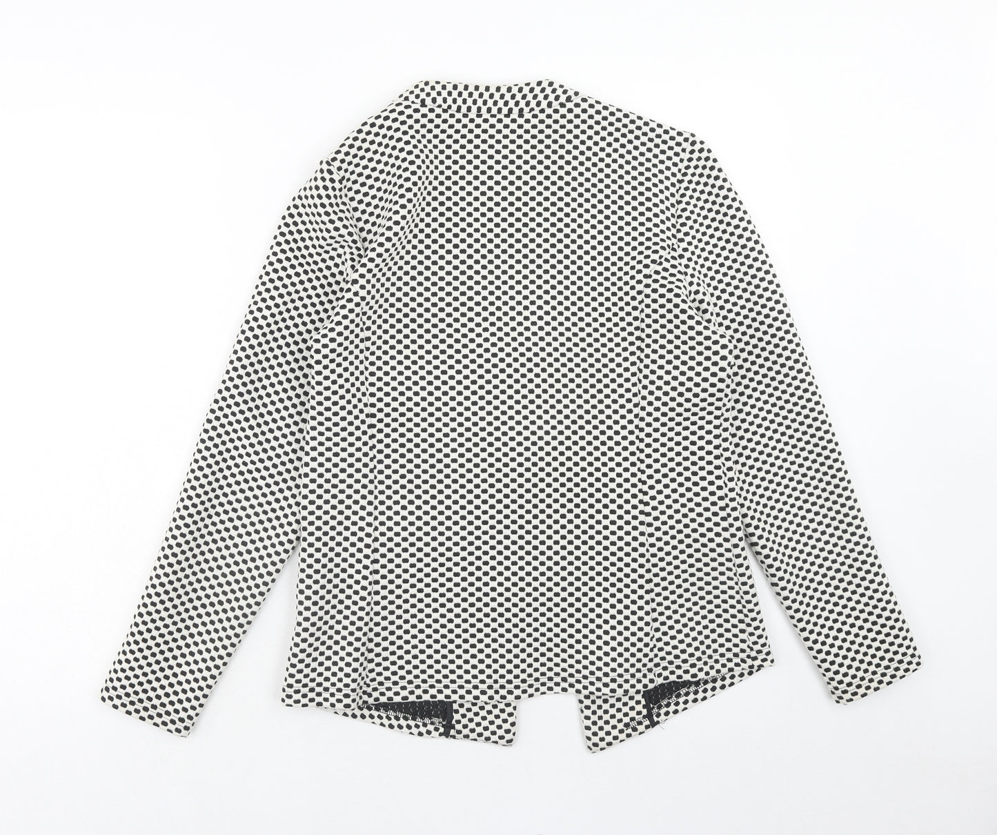 Papaya Womens White Polka Dot Jacket Blazer Size 14