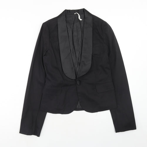 Miss Posh Womens Black Jacket Blazer Size 14 Button