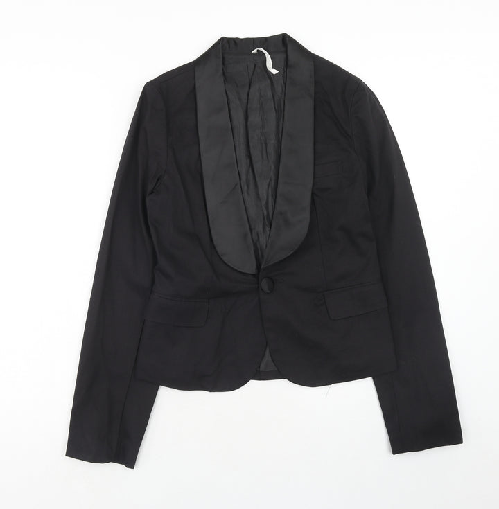 Miss Posh Womens Black Jacket Blazer Size 14 Button