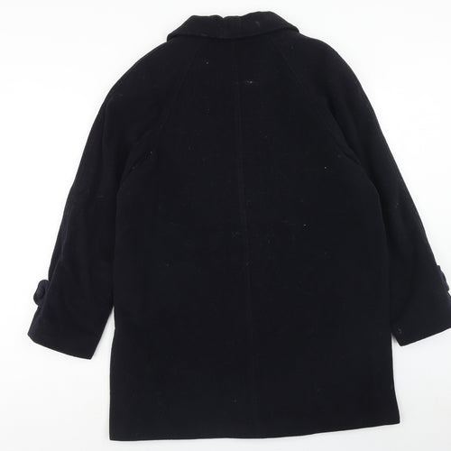 menuetto Womens Blue Overcoat Coat Size 12 Button