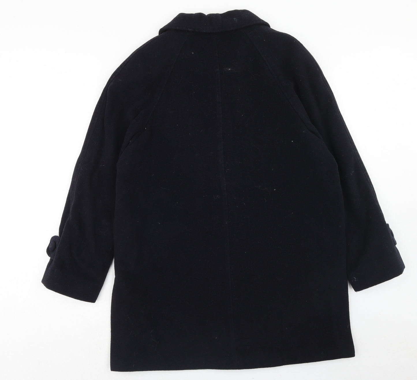 menuetto Womens Blue Overcoat Coat Size 12 Button
