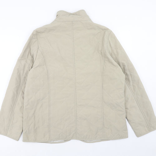 Deanes Womens Beige Jacket Coat Size 16 Zip