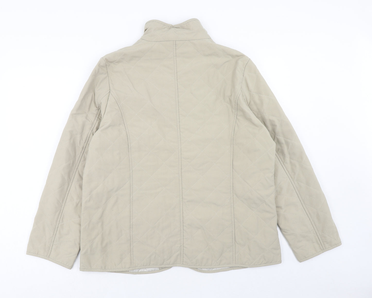 Deanes Womens Beige Jacket Coat Size 16 Zip