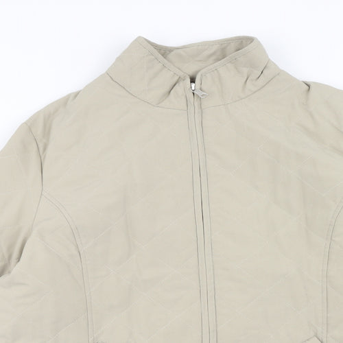 Deanes Womens Beige Jacket Coat Size 16 Zip
