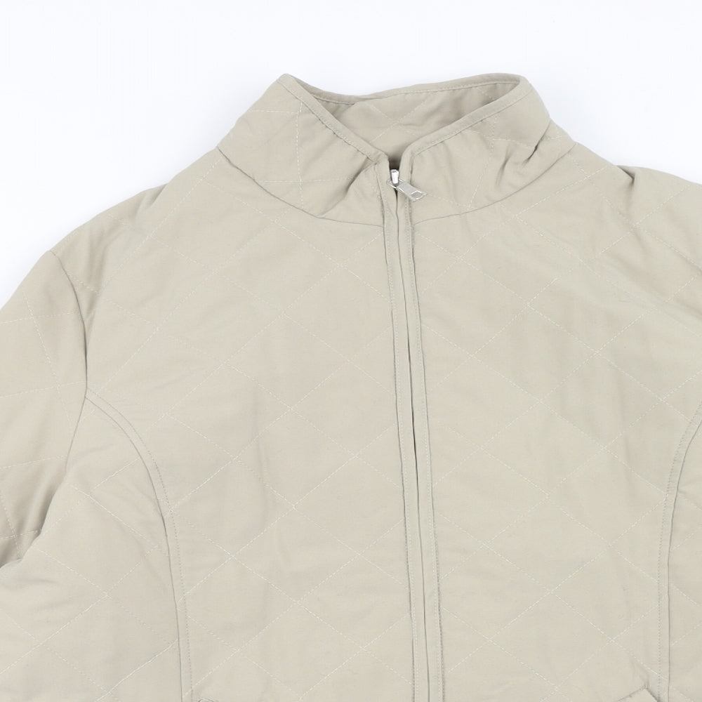 Deanes Womens Beige Jacket Coat Size 16 Zip