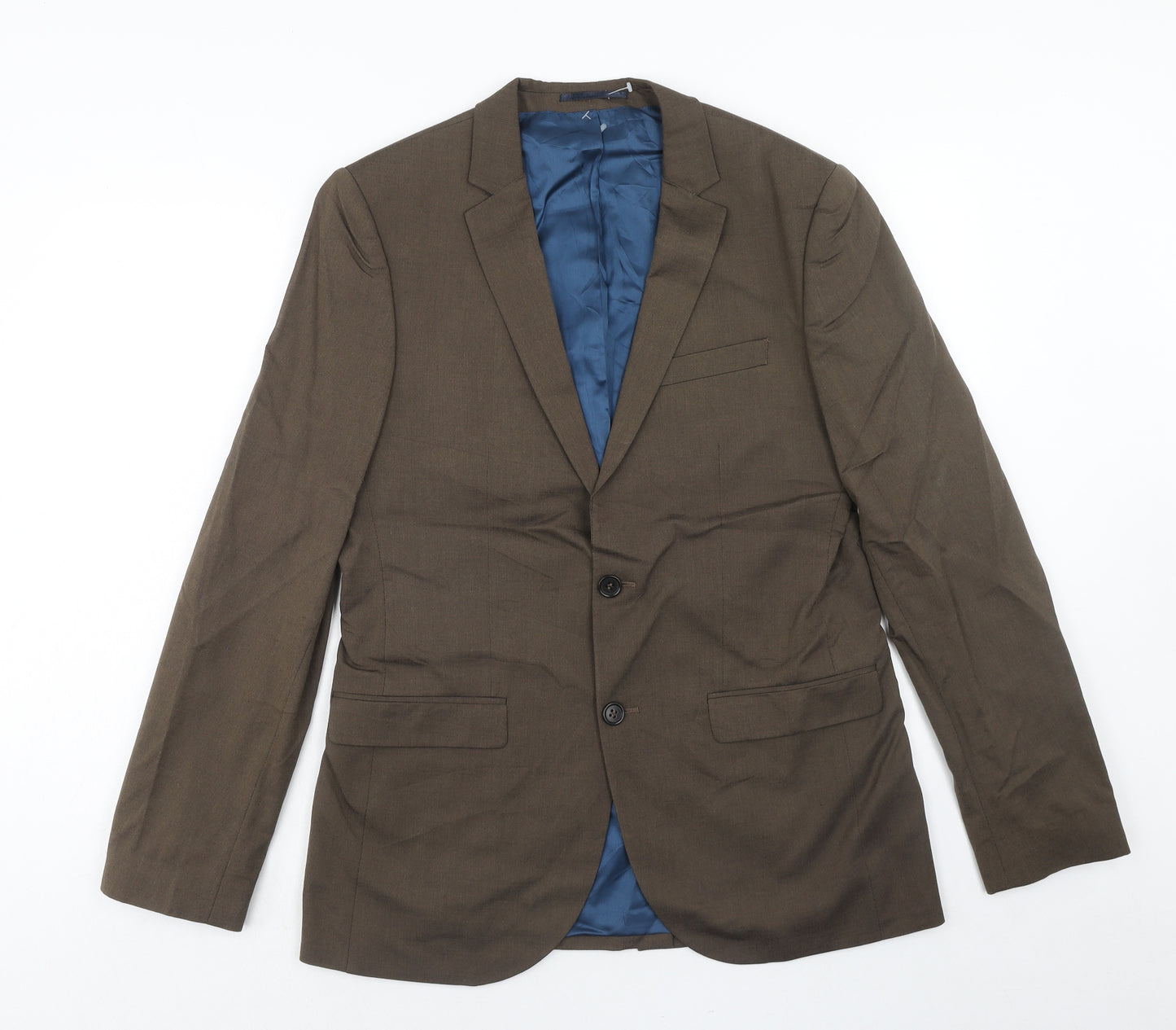 River Island Mens Brown Viscose Jacket Suit Jacket Size 40 Regular
