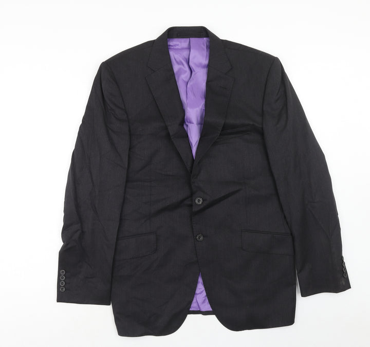 Marks and Spencer Mens Grey Wool Tuxedo Suit Jacket Size 40 Regular