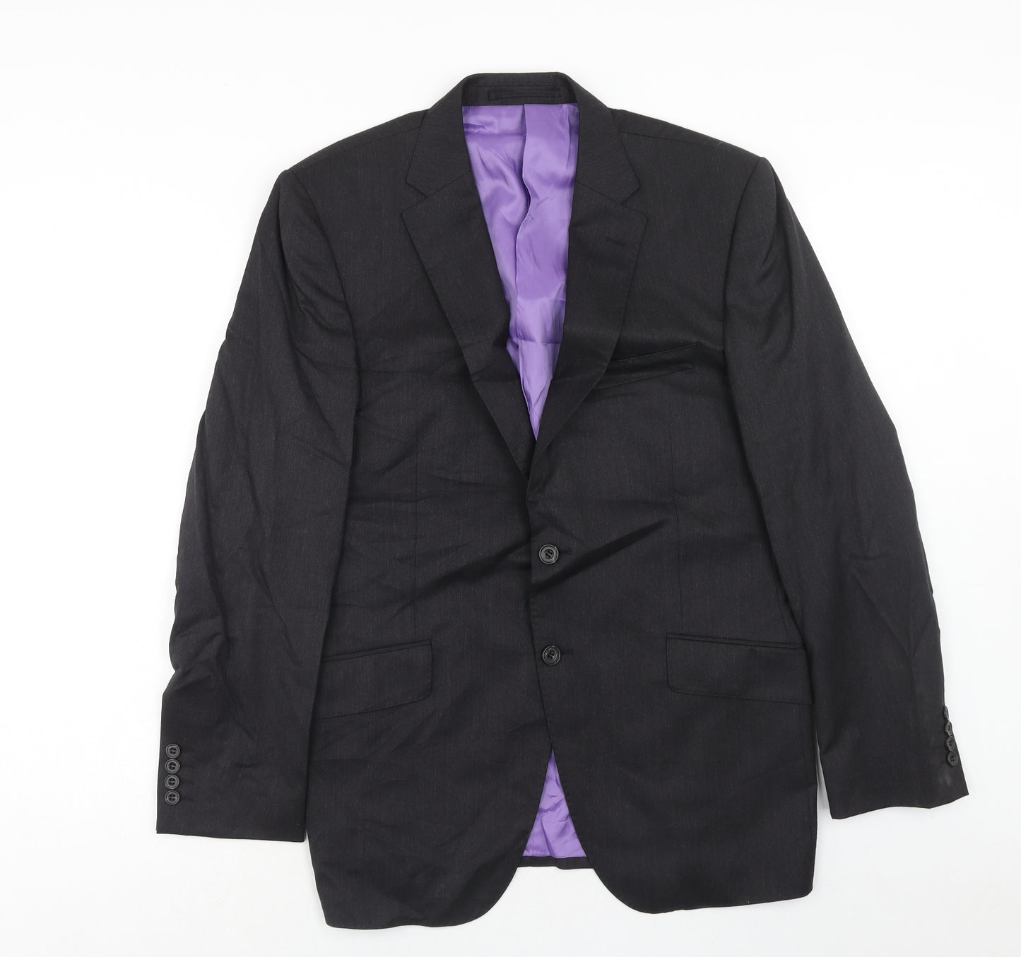 Marks and Spencer Mens Grey Wool Tuxedo Suit Jacket Size 40 Regular