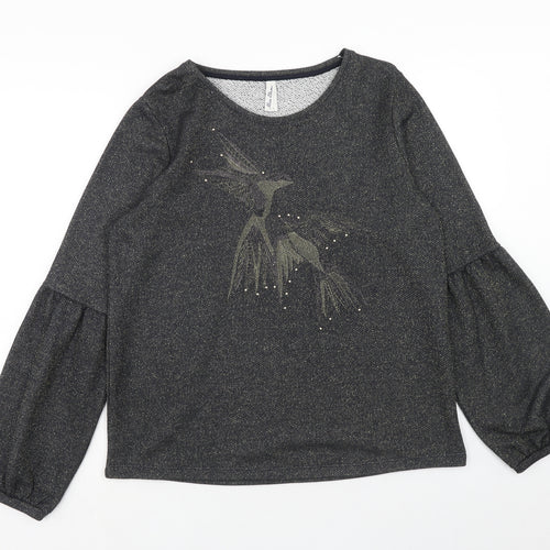 Miss Etam Womens Black Polyester Pullover Sweatshirt Size L Pullover - Birds
