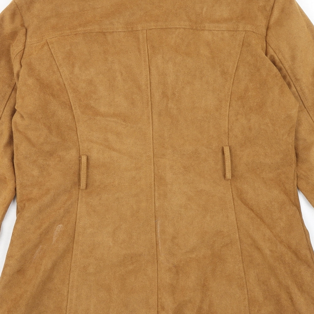 Select Womens Brown Biker Jacket Size 12 Zip