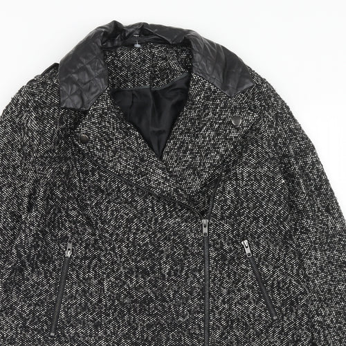 Atmosphere Womens Black Overcoat Coat Size 12 Zip