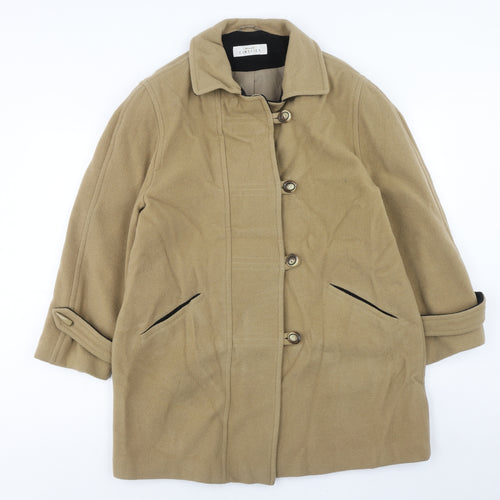 Classics Womens Brown Overcoat Coat Size 16 Button