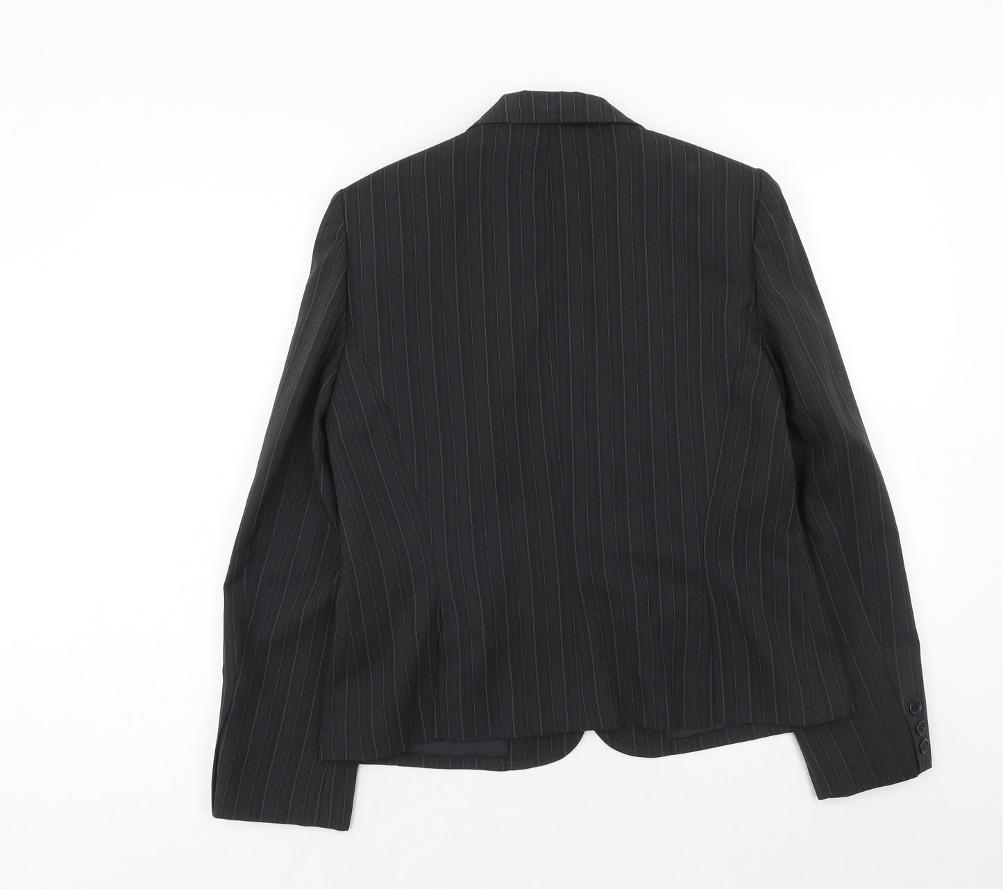 Evie Womens Grey Striped Jacket Blazer Size 16 Button