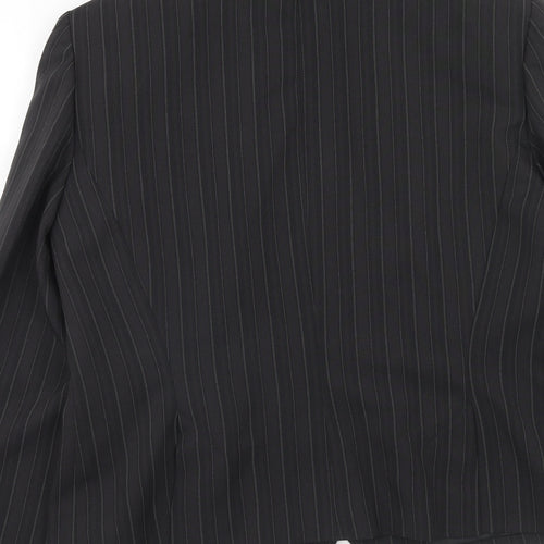 Evie Womens Grey Striped Jacket Blazer Size 16 Button