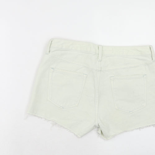 Gap Womens Green Cotton Cut-Off Shorts Size 10 Slim Zip