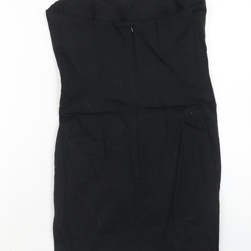 ASOS Womens Black Polyester Mini Size 10 Off the Shoulder Zip