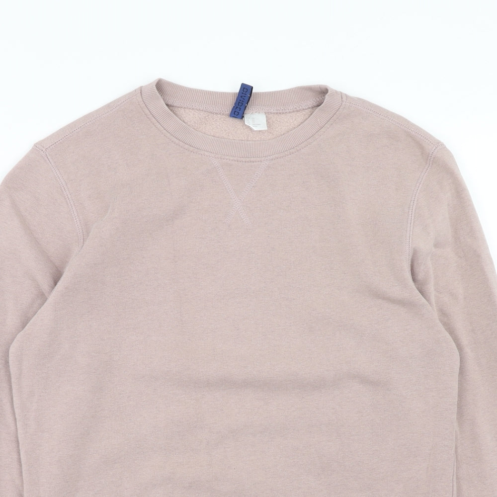H&M Mens Pink Cotton Pullover Sweatshirt Size XS