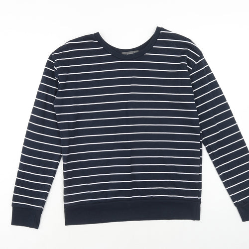 Primark Womens Blue Striped Cotton Pullover Sweatshirt Size 6 Pullover