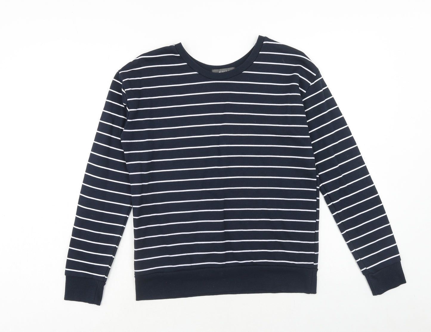 Primark Womens Blue Striped Cotton Pullover Sweatshirt Size 6 Pullover
