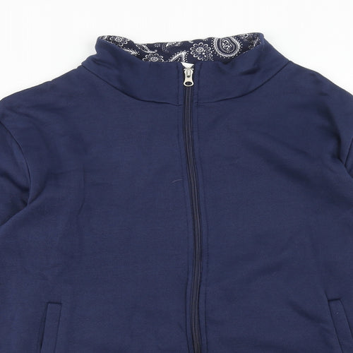 Ann De Lancay Womens Blue Polyester Full Zip Sweatshirt Size S Zip