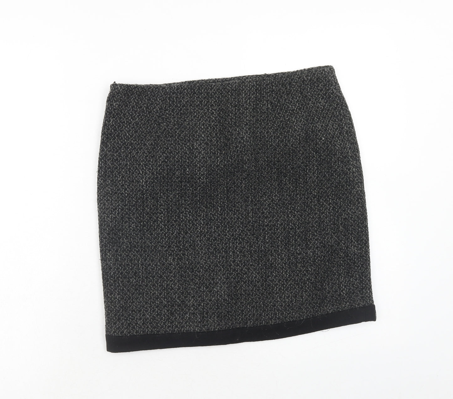 Zara Womens Black Polyester Mini Skirt Size S Zip