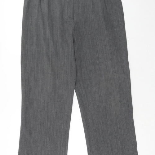 CC Womens Grey Geometric Polyester Trousers Size 16 Regular Zip