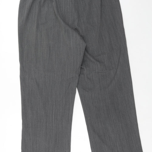 CC Womens Grey Geometric Polyester Trousers Size 16 Regular Zip