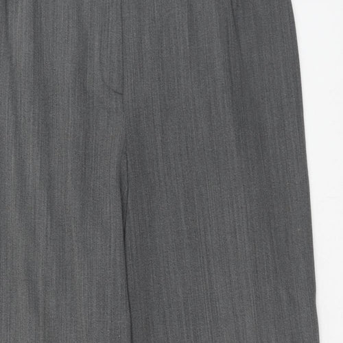 CC Womens Grey Geometric Polyester Trousers Size 16 Regular Zip