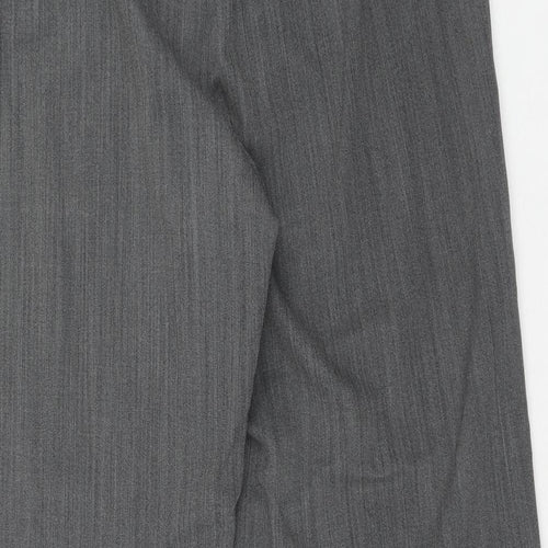 CC Womens Grey Geometric Polyester Trousers Size 16 Regular Zip